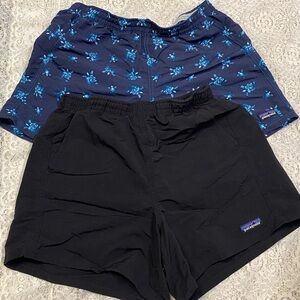 Patagonia Black and Blue Patterned Shorts Duo